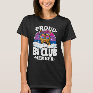 Proud Bi Club Member Cat Bisexual Flag Rainbow Bi T-Shirt