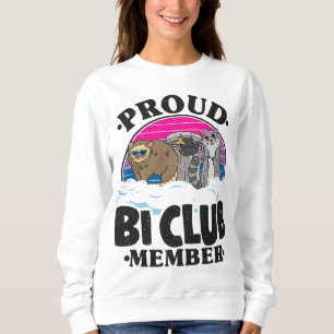 Proud Bi Club Member Opossum Racoon Bisexual Flag Sweatshirt
