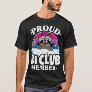 Proud Bi Club Member Racoon Bisexual Flag Rainbow T-Shirt