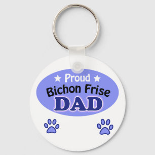 Proud Bichon Frise Dad Key Ring
