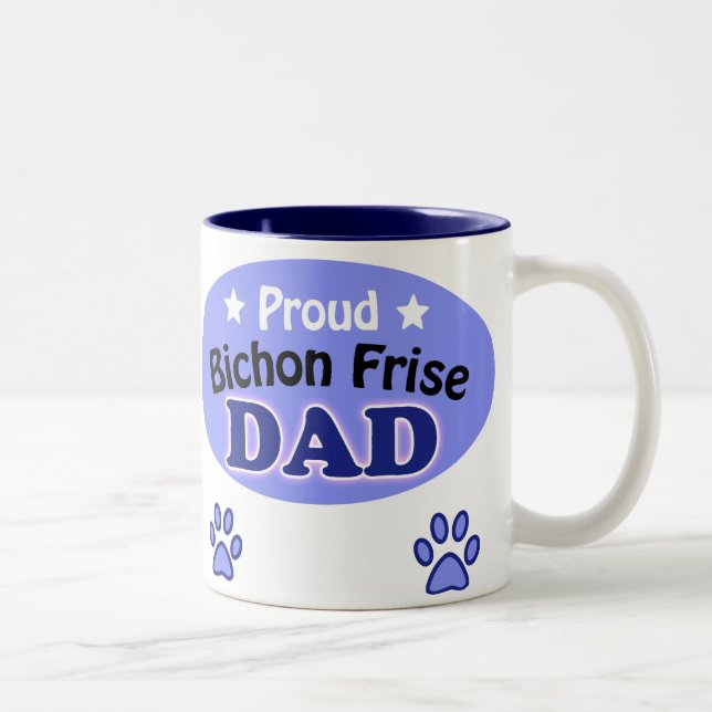 Proud Bichon Frise Dad Two-Tone Coffee Mug (Right)