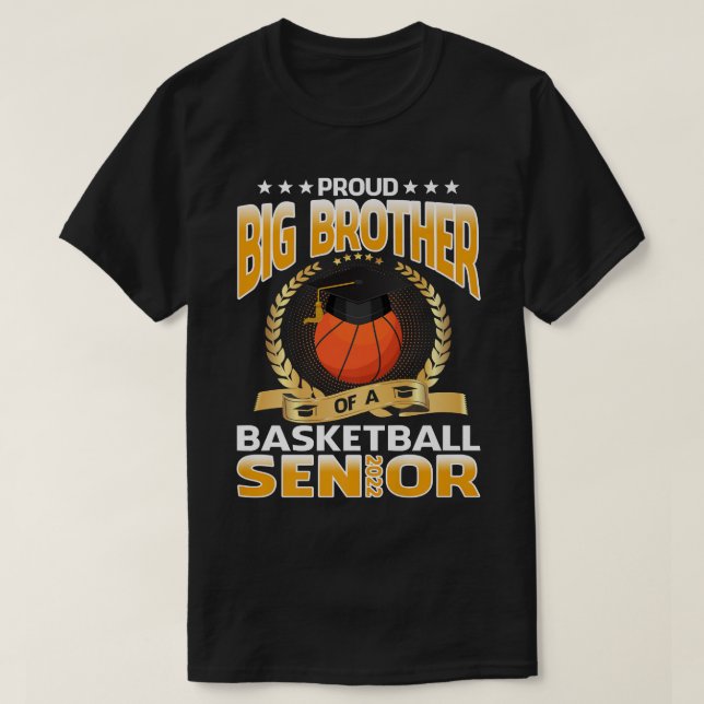 Proud Big Brother Of A Basketball Senior Premium  T-Shirt (Design Front)