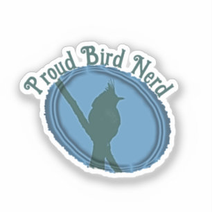 Proud Bird Nerd Silhouette Blue Grey Birder
