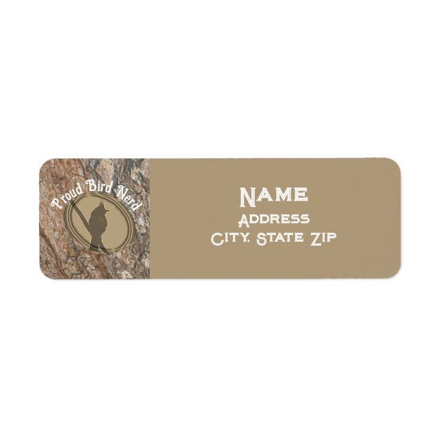 Proud Bird Nerd Silhouette Rustic Wood Birder (Front)