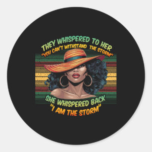 Proud Black African American Ladies Black History Classic Round Sticker