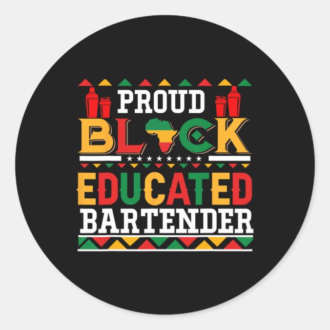 Proud Black Educated Byrtender Costume Juneteenth  Classic Round Sticker (Front)