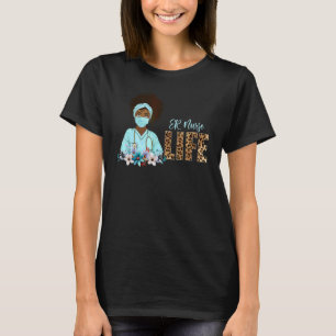 Proud Black Er Nurse Life Melanin Leopard Nurses W T-Shirt