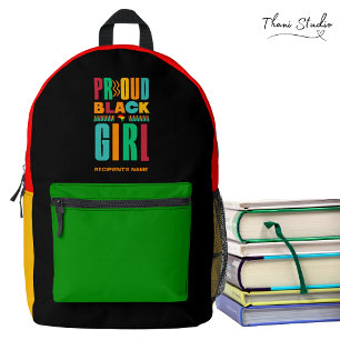 Proud Black Girl Black History Month Family Printed Backpack