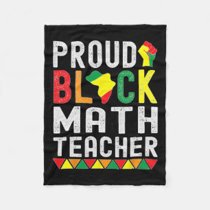 Proud Black Math Teacher Afro-american Black Histo Fleece Blanket