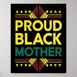 Proud Black Mother Black History Month Afro Motiva Poster