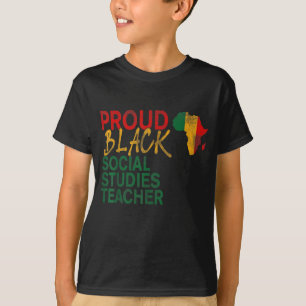 Proud Black Social Studies Teacher afro american J T-Shirt