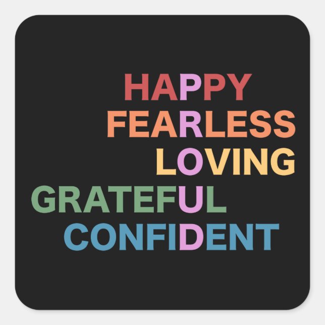 PROUD Black Square Sticker (Front)