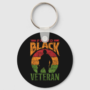 Proud Black Veteran Soldier African American Milit Key Ring