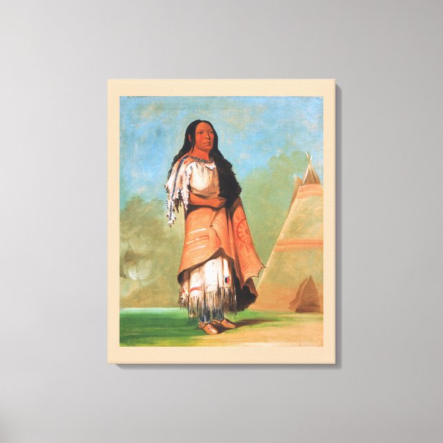 Proud Blackfoot Indian Woman, George Catlin Canvas Print (Front)