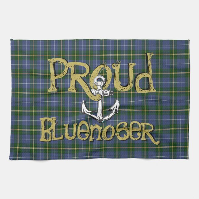 Proud Bluenoser Nova Scotia anchor kitchen towel (Horizontal)