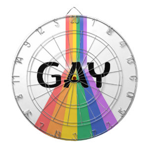 Proud & Bold – "GAY" Typography with Radiant Verti Dartboard