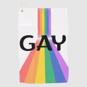 Proud & Bold – "GAY" Typography with Radiant Verti Golf Towel