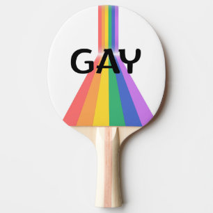 Proud & Bold – "GAY" Typography with Radiant Verti Ping Pong Paddle