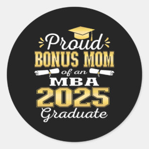 Proud Bonus Mum Of Cl Of 2025 M Graduate Grad Fami Classic Round Sticker