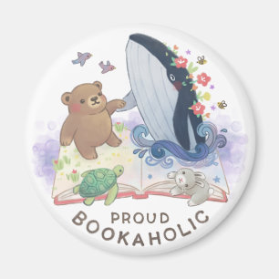 Proud Bookaholic: Magic of Books Illustration Magnet