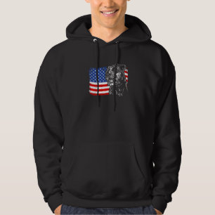 Proud Border Terrier American Flag Patriotic Dog Hoodie