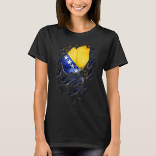 Proud Bosnian Roots Torn Ripped Bosnia and Herzego T-Shirt