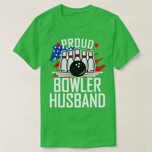 Proud Bowler Husband Bowling Lovers T T-Shirt (Design Front)