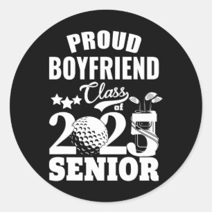 Proud Boyfriend Cl Of 2025 Graduation Senior 2025  Classic Round Sticker