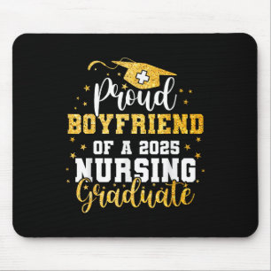 Proud Boyfriend Cl Of 2025 Nursing Graduate Gradua Mouse Mat
