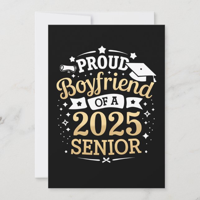 Proud Boyfriend Of A 2025 Graduate Graduation Invitation (Front)