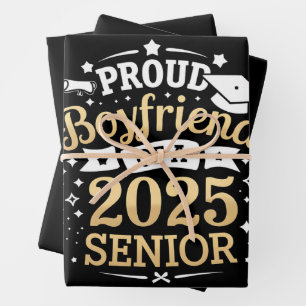 Proud Boyfriend Of A 2025 Graduate Graduation Wrapping Paper Sheet