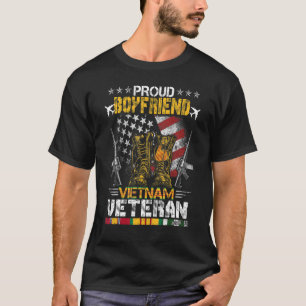Proud Boyfriend Of Vietnam Veteran Us Flag Vetera T-Shirt