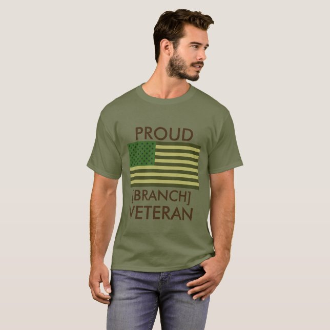 Proud [Branch] Veteran T-Shirt (Front Full)