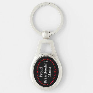 Proud Breastfeeding Mama Red Roses Key Ring