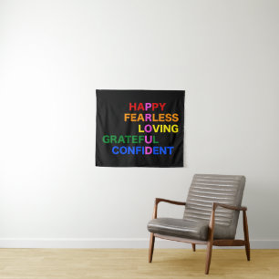 PROUD Bright Black Small Tapestry