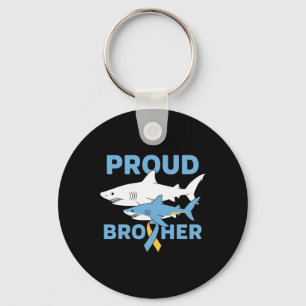Proud Brother Autism Awareness Shark Support Ribbo Key Ring
