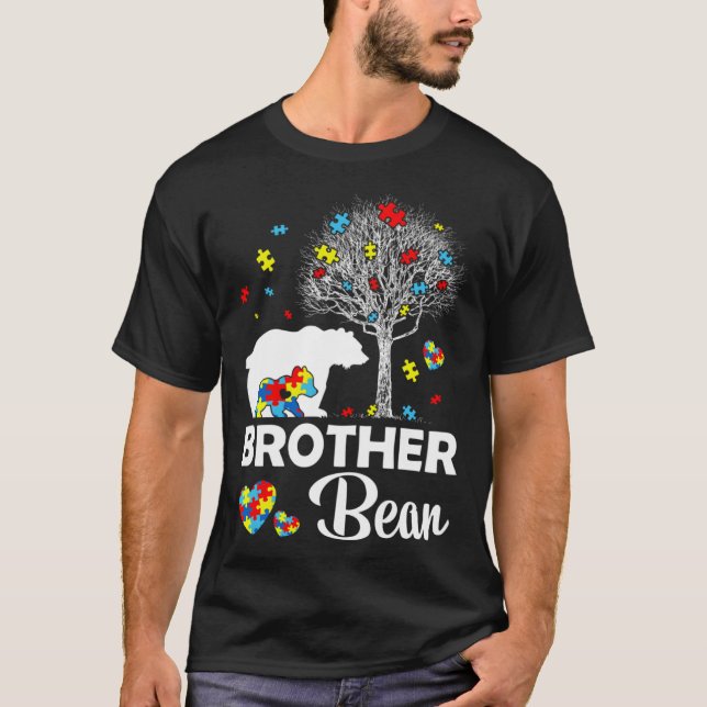 Proud Brother Bear Autism Family Matching Autism A T-Shirt (Front)
