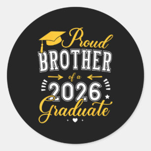 Proud Brother Class 2026 Graduate Classic Round Sticker