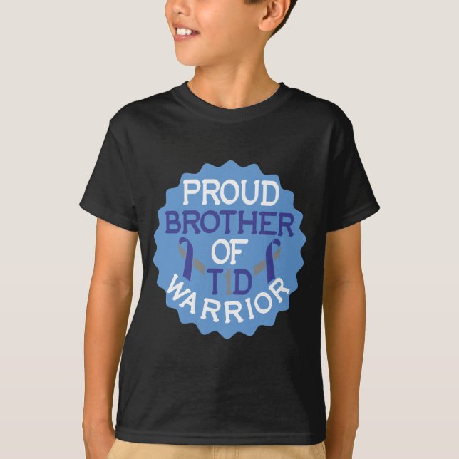 Proud Brother Diabetes Awareness Diabetic Warrior T-Shirt (Front)