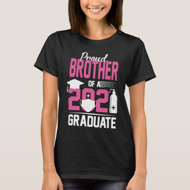 Proud Brother In Law of a 2021 Graduate with Face  T-Shirt (Front)