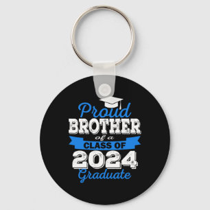 Proud Brother Of 2024 Graduate Awesome Family Key Ring