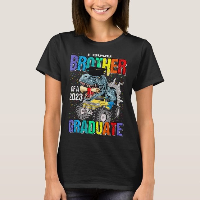 Proud Brother Of A 2023 Graduate Monster Truck Din T-Shirt (Front)