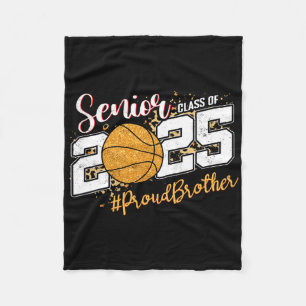 Proud Brother Of A 2025 Senior Sketll Graduation Fleece Blanket