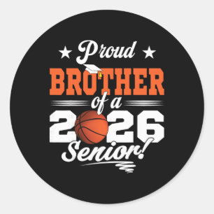 Proud Brother Of A 2026 Senior Sketll Graduation _ Classic Round Sticker