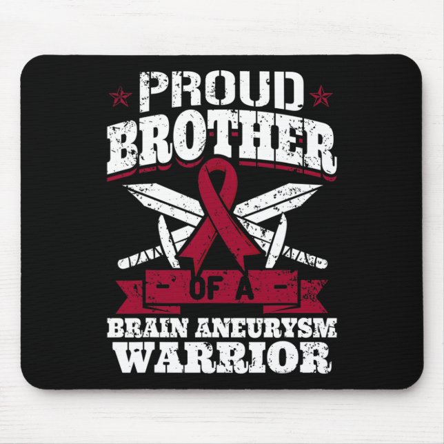 Proud Brother Of A Brain Aneurysm Warrior Awarenes Mouse Mat (Front)