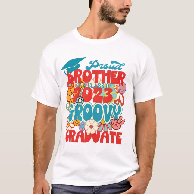 Proud BROTHER of a Class of 2023 Graduate Retro  T-Shirt (Front)