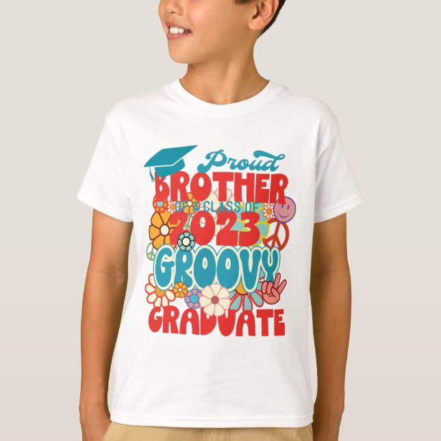 Proud BROTHER of a Class of 2023 Graduate Retro  T-Shirt (Front)