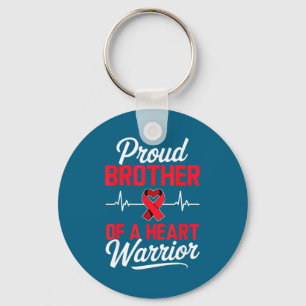 Proud Brother Of A Heart Warrior Heart Disease Awa Key Ring