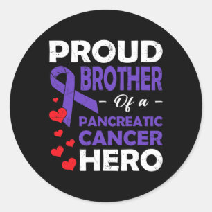 Proud Brother Of A Pancreatic Cancer Hero Warrior Classic Round Sticker