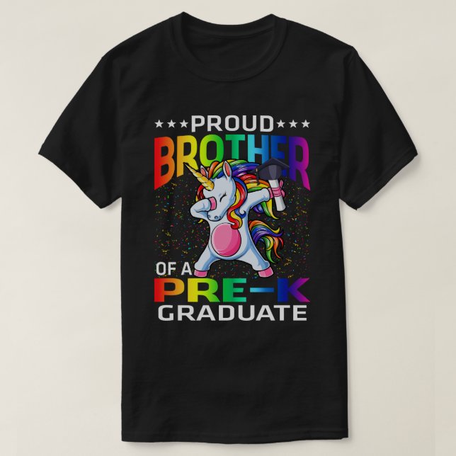 Proud Brother Of A Pre-K Graduate Unicorn T-Shirt (Design Front)
